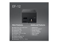 EPSON EF-12 Projector FHD 1920x1080 1000Lumen 2500000:1 HDMI USB 2.0 Type A USB 2.0 Type B