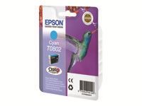 EPSON 1LB T0802 ink cartridge cyan standard capacity 7.4ml 935 pages 1-pack blister without alarm