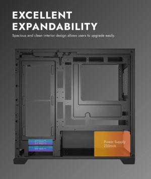 Darkflash кутия Case mATX - DS900M Black - 6 x 120 mm Infinity Mirror A-RGB