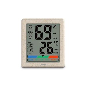 Hama "Ponza" Thermometer and Hygrometer, Digital, For Indoors, beige