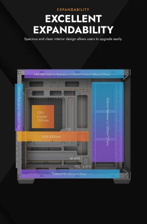 Darkflash Case EATX - C280 Black - 7 ARGB fans