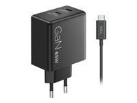 LENOVO Dual USB-C 65W GaN Charger Black EU