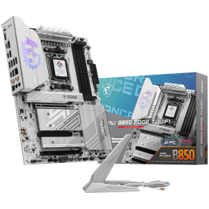 MSI MPG B850 EDGE TI WIFI, ATX, Socket AM5, 4x DDR5 Dual Channel DDR5 up to 8400(OC)MHz, 3x PCIe 3.0 x16 slot, 4x M.2 slot, 4x USB 2.0, 1x USB 5Gbps, 2x USB 10Gbps, 3x USB 10Gbps Type-C, HDMI, 7.1 HD Audio, 5G LAN, WiFI 7, BT, 3Y