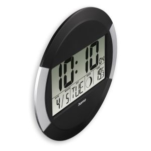 Hama "Ischia" Radio Wall Clock, Digital, DCF, Table Clock, Temperature Display, black