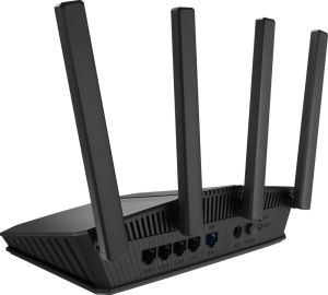 Рутер Asus Wireless Router, RT-BE55, BE3600, WiFi 7 AiMesh Extendable Router, 4K-QAM, MLO, 2.5G WAN port, Four 1G ports, Commercial-Grade Network Security, Parental Control, IoT network, Kid's network, VPN network, Black