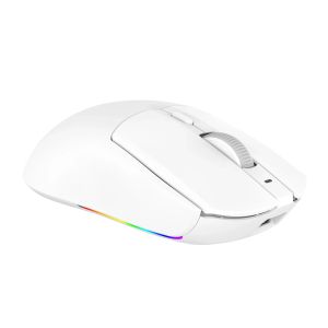 Ajazz професионална геймърска мишка AJ139 V2 MC - Wireless Gaming Mouse - 1K, Magnetic Charging Dock, White