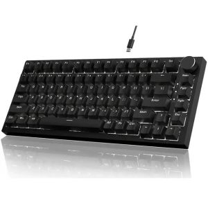 Ajazz геймърска механична клавиатура Gaming Mechanical Keyboard AK820 - Red Switches [Linear] (English US), Black, White Backlight