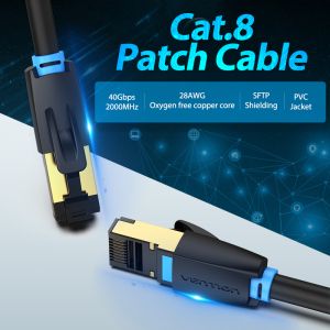 Vention LAN SFTP Cat.8 Patch Cable - 2M Black 40Gbps - IKABH