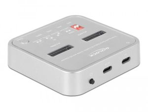 Delock Docking Station for 1 x M.2 NVMe SSD + 1 x M.2 SATA SSD with SD Express (SD 7.1) Card Reader and Clone Function