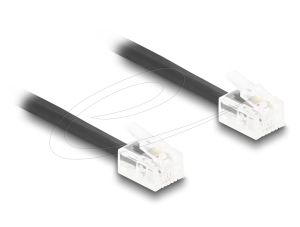 Delock Телефонен кабел спирален кабел RJ11 plug -RJ11 plug , черен 1 м