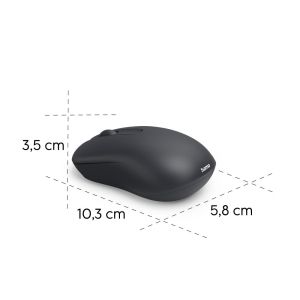 Hama “WM-100” Wireless Mouse, Cordless, Optical, 3 Buttons, W/O Click Noise, blk