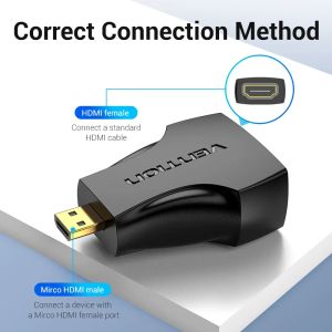 Vention Адаптер Adapter Micro HDMI M / HDMI F Black - AITB0