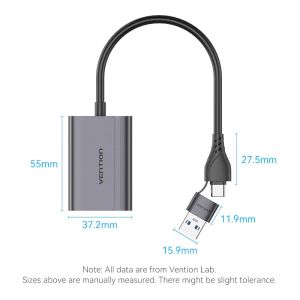 Vention адаптер Adapter USB-C/A to HDMI F - ACYHB