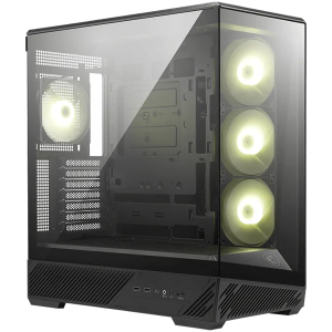MSI MAG PANO 130R PZ, Mid-Tower, ATX(Back-connect supported)/M-ATX/ITX, 2x USB 3.2, 1x USB Type-C 20Gbs, 1x Audio/Mic, 4x 120mm ARGB Fans, Mesh Panel, Tempered Glass