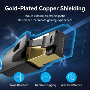 Vention LAN SFTP Cat.8 Patch Cable - 5.0M Black 40Gbps - IKABJ