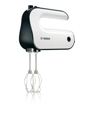 Миксер Bosch MFQ4020, Hand mixer, Styline, 450 W, with innovative FineCreamer stirrers, blender attachment, 5 speed settings, additional pulse/turbo setting, White -black