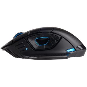 CORSAIR DARK CORE RGB PRO, Wireless FPS/MOBA with SLIPSTREAM, Black, Backlit RGB LED, 18000 DPI, Optical