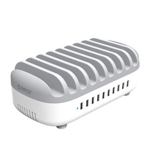 Orico зарядна станция за мобилни устройства Charger Station 220V - 10 x USB 120W white - DUK-10P-EU-WH